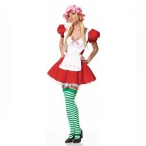 Leg Avenue Country Girl /Strawberry Shortcake Costume with Pink Hat and Stocking
